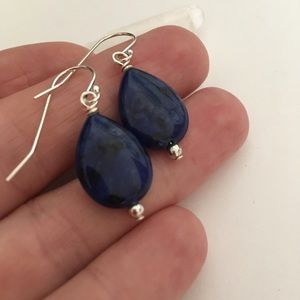 🦋 Blue Kiwi Jasper Teardrop Earrings
